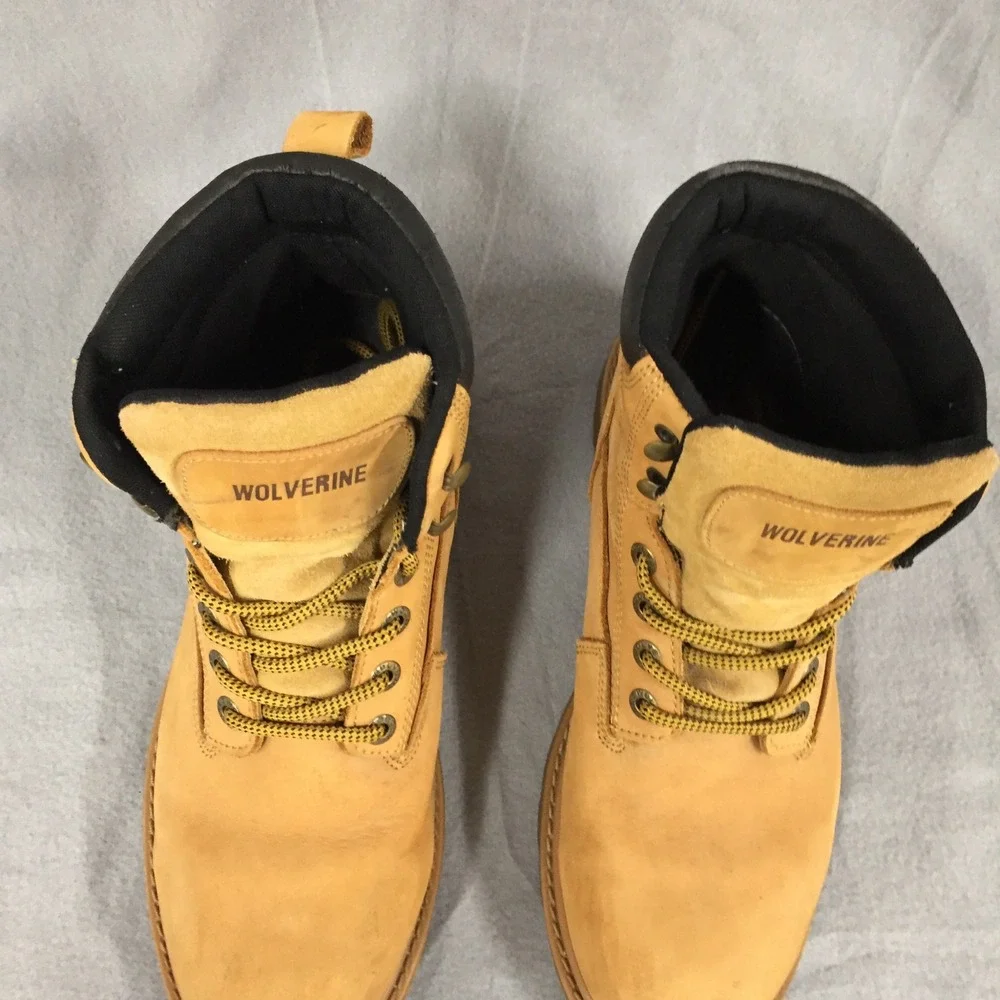 Wolverine Mens Waterproof Leather Work Boots Wheat Tan W10642 Size 10M